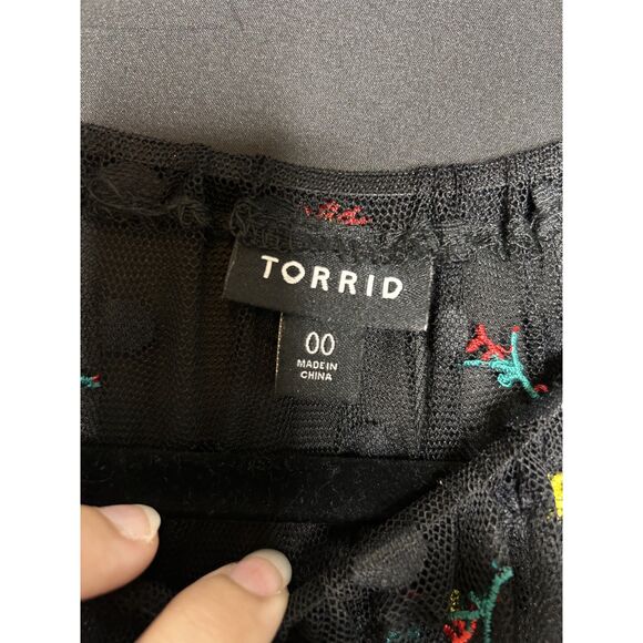 Torrid Women’s Black Whimsygoth Fairy Grunge Maxi Sheer Mesh Polka Dot Dress - Picture 6 of 8